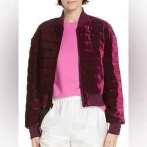 Tibi‎ Quilted Velvet Bomber Jacket